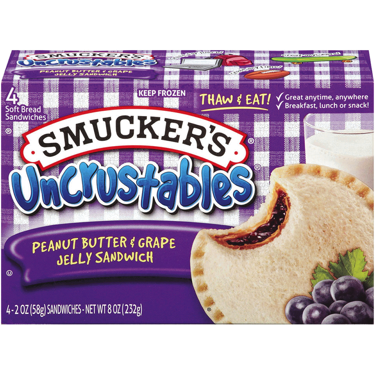 Two PB&J sandwich meal