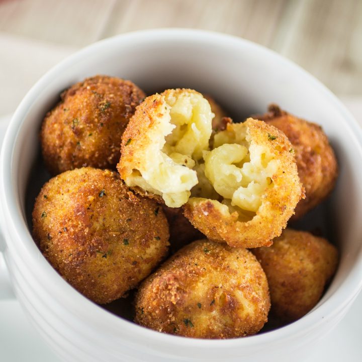 Mac and cheese bites meal